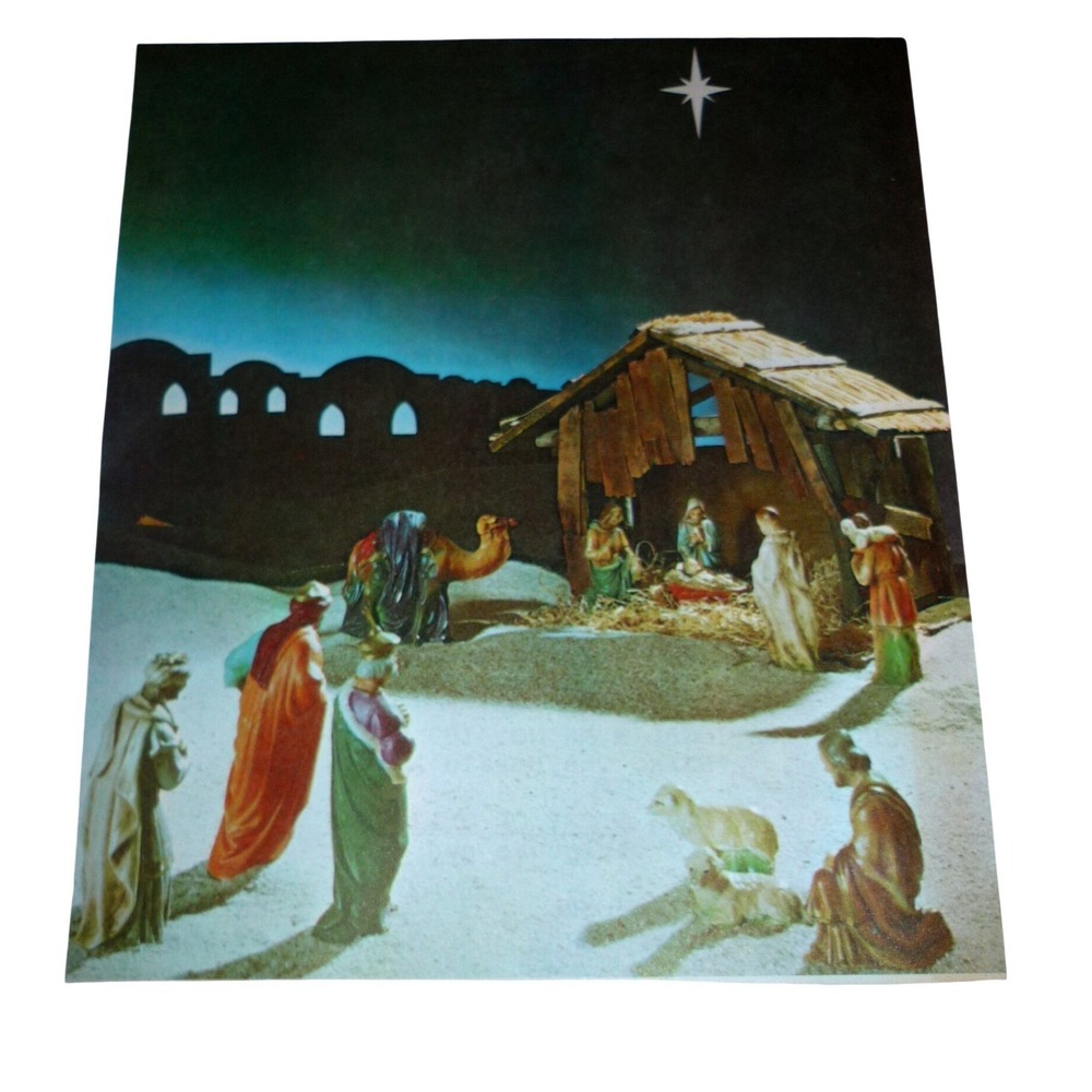 Vintage 50s Christmas Church Bulletin Program Nativity Ephemera Dr Harry Parrott
